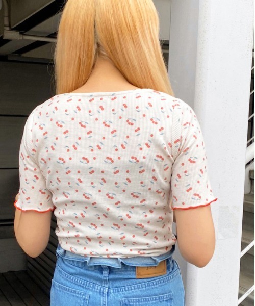 apres jour(アプレジュール)の「ちびモチーフくしゅくしゅTシャツ【ZOZOTOWN限定アイテム】【7AP】(Tシャツ/カットソー・レディース・ベージュ/オフホワイト/ミント・フリー)」の9枚目の写真