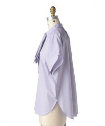 Drawer（ドゥロワー）の「Drawer コットンストライプリボンブラウス  