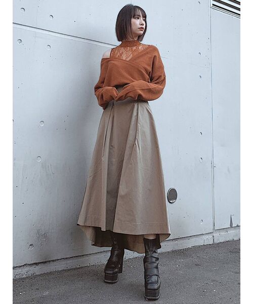 MURUA（ムルーア）の「ワイドベルトボリュームスカート（スカート・レディース・ダークグレー/ベージュ/その他1・FREE）」の8枚目の写真