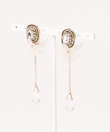 【manatula】ビジューカボション×フラワーピアス