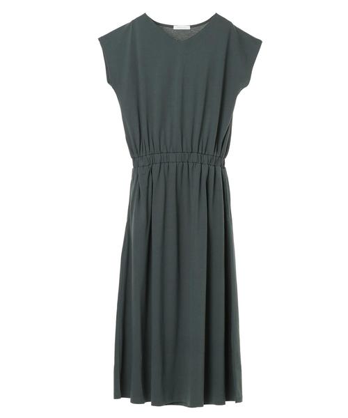 AMERICAN HOLIC（アメリカンホリック）の「Vネックウエスト切り替えフレンチスリーブカットワンピース　＊〇（ワンピース・レディース・グリーン/ブラウン/ネイビー/グレー・FREE）」の12枚目の写真