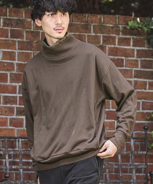 CAMBIO(カンビオ)の「msw805-Turtle Neck Loose Sweat Pullover プルオーバー(スウェット・メンズ・ブラック/ブラウン系その他/チャコール/キナリ・S/M/L)」の18枚目の写真