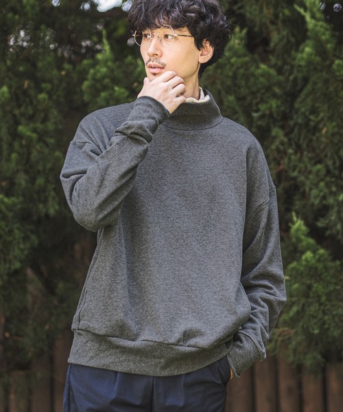 CAMBIO(カンビオ)の「msw805-Turtle Neck Loose Sweat Pullover プルオーバー(スウェット・メンズ・ブラック/ブラウン系その他/チャコール/キナリ・S/M/L)」の9枚目の写真