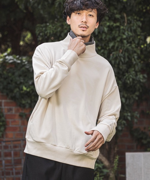 CAMBIO(カンビオ)の「msw805-Turtle Neck Loose Sweat Pullover プルオーバー(スウェット・メンズ・ブラック/ブラウン系その他/チャコール/キナリ・S/M/L)」の22枚目の写真