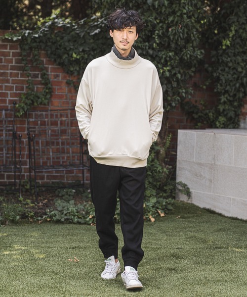 CAMBIO(カンビオ)の「msw805-Turtle Neck Loose Sweat Pullover プルオーバー(スウェット・メンズ・ブラック/ブラウン系その他/チャコール/キナリ・S/M/L)」の19枚目の写真