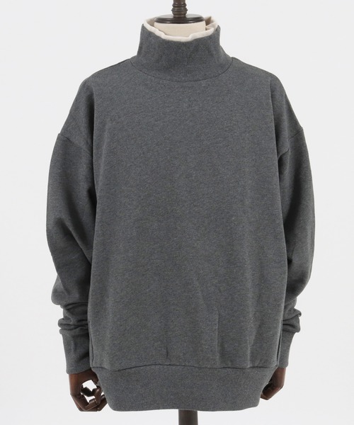 CAMBIO(カンビオ)の「msw805-Turtle Neck Loose Sweat Pullover プルオーバー(スウェット・メンズ・ブラック/ブラウン系その他/チャコール/キナリ・S/M/L)」の10枚目の写真