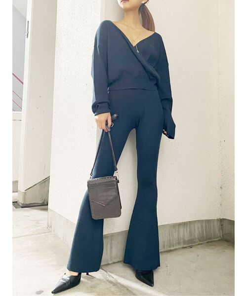 GYDA（ジェイダ）の「2WAYカシュクールリブニットTOPS（ニット/セーター・レディース・ブラック/ベージュ/グリーン・FREE）」の9枚目の写真