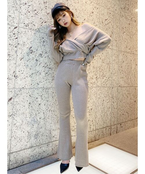 GYDA（ジェイダ）の「2WAYカシュクールリブニットTOPS（ニット/セーター・レディース・ブラック/ベージュ/グリーン・FREE）」の11枚目の写真