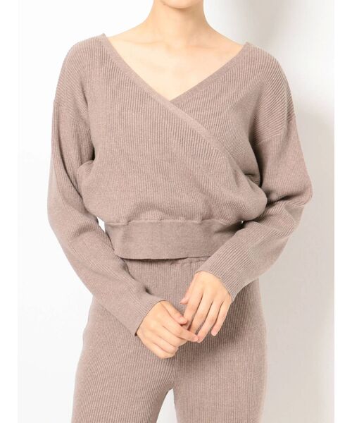 GYDA（ジェイダ）の「2WAYカシュクールリブニットTOPS（ニット/セーター・レディース・ブラック/ベージュ/グリーン・FREE）」の19枚目の写真