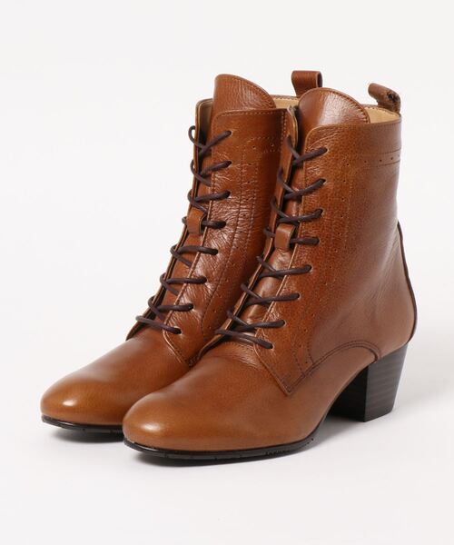 あしながおじさん（アシナガオジサン）の「〈あしながおじさん〉レースアップショートブーツ（ブーツ・レディース・ブラック/ダークブラウン/ブラウン・22.5cm/23.5cm/24.5cm/23.0cm/24.0cm）」の4枚目の写真