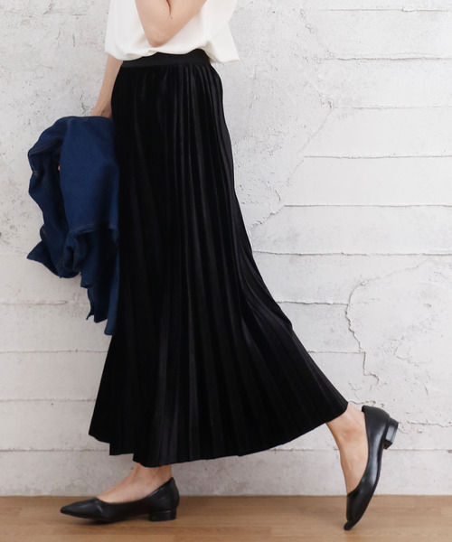 セール ベロア調 プリーツ ロングスカート スカート Ulysses ユリシス のファッション通販 Zozotown