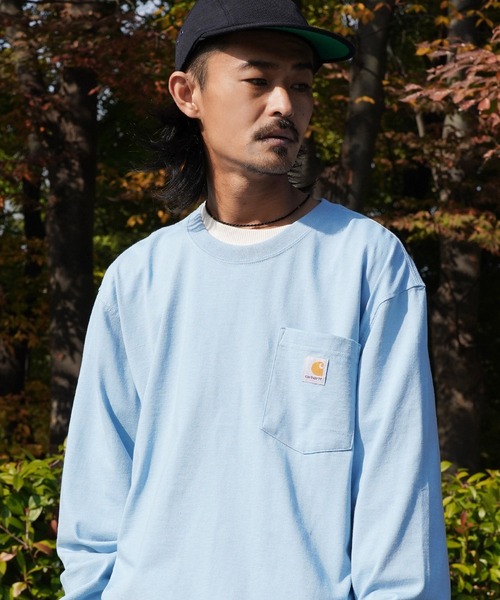 Carhartt（カーハート）の「Carhartt / カーハート Workwear Long-Sleeve Pocket T-Shirt 長袖Tシャツ ロンT（Tシャツ/カットソー・メンズ・グレー/グリーン/ネイビー/ダークブラウン/チャコールグレー/ブラック/モスグリーン/コバルトブルー/グリーン系その他/バーガンディー/ブルー/ホワイト・SMALL/MEDIUM/LARGE/X-LARGE/XX-LARGE）」の10枚目の写真