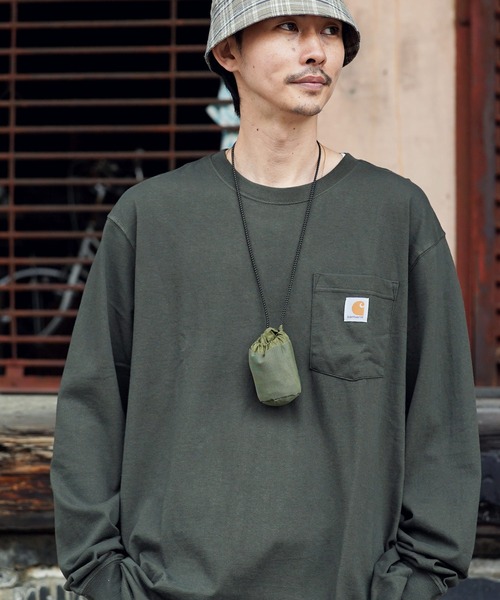 Carhartt（カーハート）の「Carhartt / カーハート Workwear Long-Sleeve Pocket T-Shirt 長袖Tシャツ ロンT（Tシャツ/カットソー・メンズ・グレー/グリーン/ネイビー/ダークブラウン/チャコールグレー/ブラック/モスグリーン/コバルトブルー/グリーン系その他/バーガンディー/ブルー/ホワイト・SMALL/MEDIUM/LARGE/X-LARGE/XX-LARGE）」の8枚目の写真