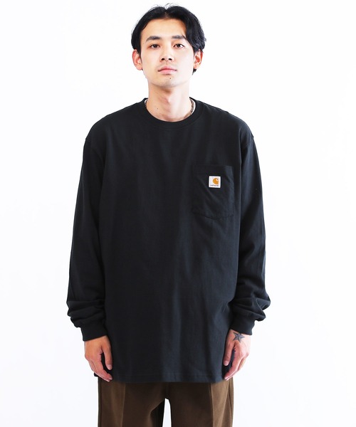 Carhartt（カーハート）の「Carhartt / カーハート Workwear Long-Sleeve Pocket T-Shirt 長袖Tシャツ ロンT（Tシャツ/カットソー・メンズ・グレー/グリーン/ネイビー/ダークブラウン/チャコールグレー/ブラック/モスグリーン/コバルトブルー/グリーン系その他/バーガンディー/ブルー/ホワイト・SMALL/MEDIUM/LARGE/X-LARGE/XX-LARGE）」の22枚目の写真