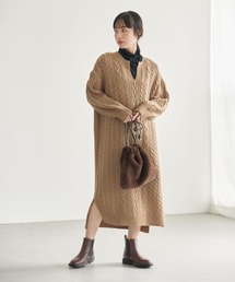 earth music&ecology（アースミュージックアンドエコロジー）の「ケーブルヘンリーネックニットワンピース　＊（ワンピース・レディース）」