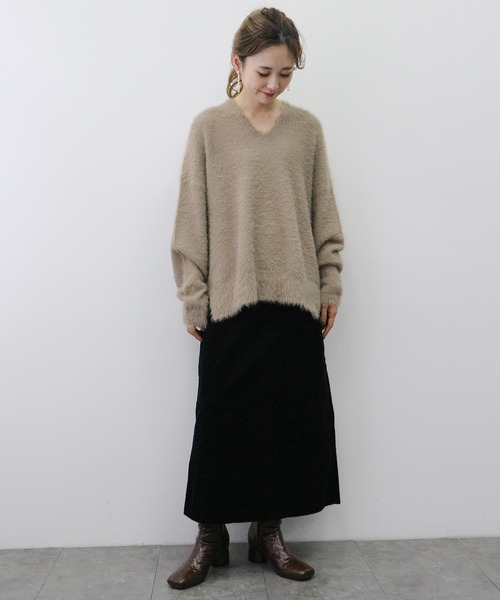 AMERICAN HOLIC（アメリカンホリック）の「Vネックフワフワニットプルオーバー　＊（ニット/セーター・レディース・ライトグレー/オフホワイト/モカ/ミント/チャコールグレー・MEDIUM/LARGE）」の11枚目の写真