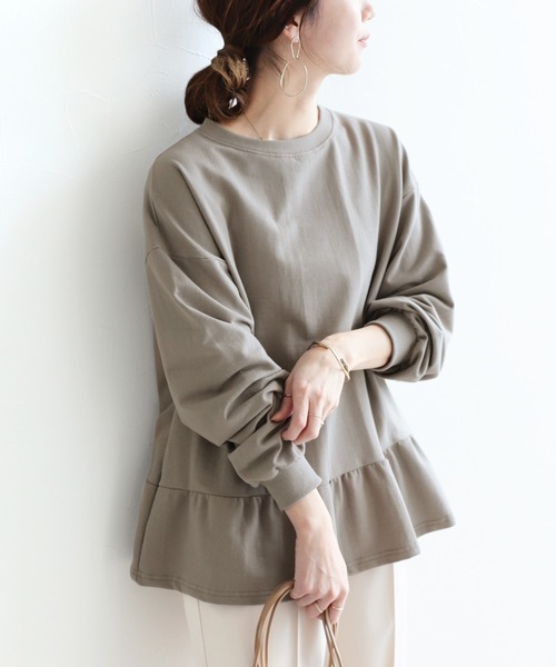 reca(レカ)の「裾フリルプルオーバー(Tシャツ/カットソー・レディース・ライトベージュ/グレイッシュベージュ/ブラック/ピンク・FREE)」の20枚目の写真