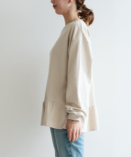 reca(レカ)の「裾フリルプルオーバー(Tシャツ/カットソー・レディース・ライトベージュ/グレイッシュベージュ/ブラック/ピンク・FREE)」の13枚目の写真
