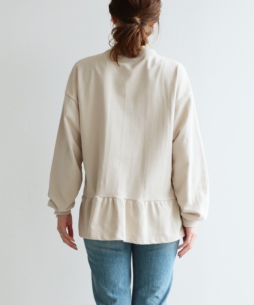 reca(レカ)の「裾フリルプルオーバー(Tシャツ/カットソー・レディース・ライトベージュ/グレイッシュベージュ/ブラック/ピンク・FREE)」の14枚目の写真