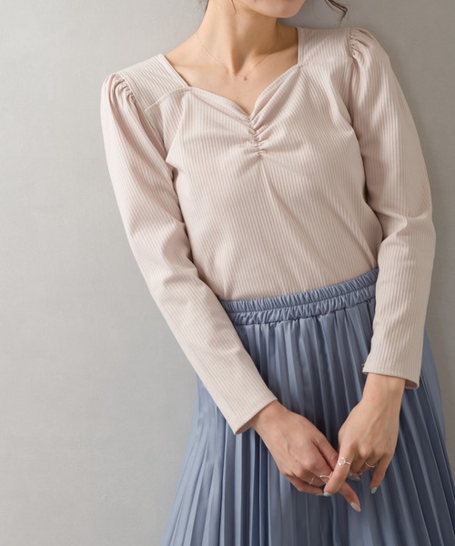 SpRay(スプレイ)の「テレコレ-スアップカットソー(Tシャツ/カットソー・レディース・ブラック/ベージュ/オフホワイト/イエロー/ブルー・FREE)」の6枚目の写真