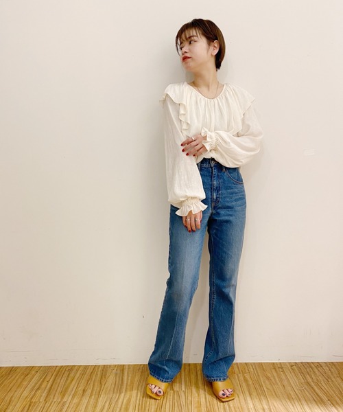 SHENERY（シーナリー）の「ジャガードフリルカラーブラウス（シャツ/ブラウス・レディース・ブラック/オフホワイト・FREE）」の18枚目の写真