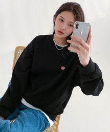 muahmuah | A'GEM/9 × .kom『muah muah/ムーアムーア』OVERFIT WAPPEN MTM/韓国ブランド オーバーフィット ワッペン MTM スウェットシャツ トレーナー(スウェット)