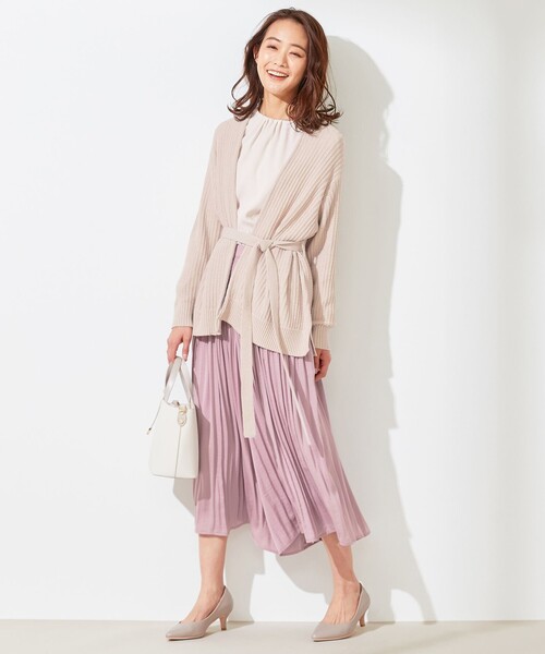 ANY SIS(エニィスィス)の「【洗える】タックスプリング カーディガン(カーディガン/ボレロ・レディース・ベージュ系/ライトグリーン系・4)」の3枚目の写真