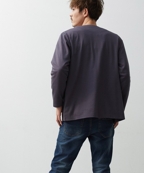 OMNES Another Edition(オムネス アナザーエディション)の「メンズ ストレッチポンチ ノーカラージャケット(ノーカラージャケット・メンズ・ブラック/グレイッシュベージュ/チャコール・MEDIUM/LARGE)」の9枚目の写真