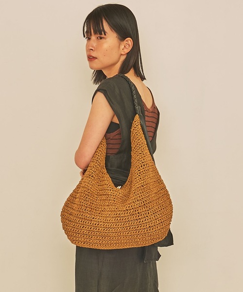 フリンジ付ペーパーワンショルダーバッグ