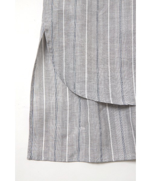 ATELIER BETON（アトリエベトン）の「STRIPE BAND COLLAR SHIRT（シャツ/ブラウス・メンズ・ベージュ/グレー・2/4/3）」の11枚目の写真