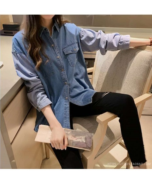 おしゃれスタ(オシャレスタ)の「大人カジュアル 胸フラップポケットゆるシルエットダンガリーシャツ(シャツ/ブラウス・レディース・ライトブルー/ブルー・M/L/S/XL)」の6枚目の写真