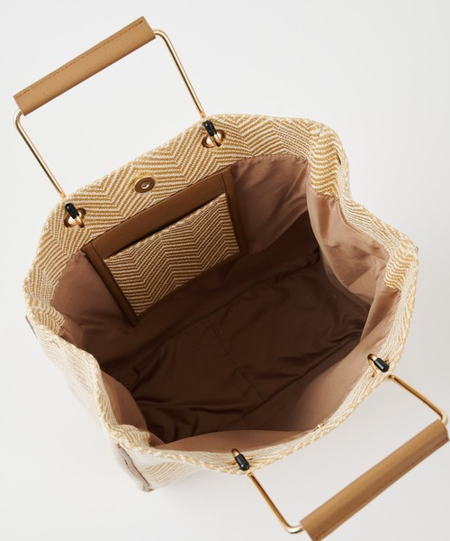 COLONY 2139（コロニートゥーワンスリーナイン）の「雑材トートバッグ/マチ付きA4収納可能トート（トートバッグ・レディース・ブラック/ベージュ・FREE）」の6枚目の写真