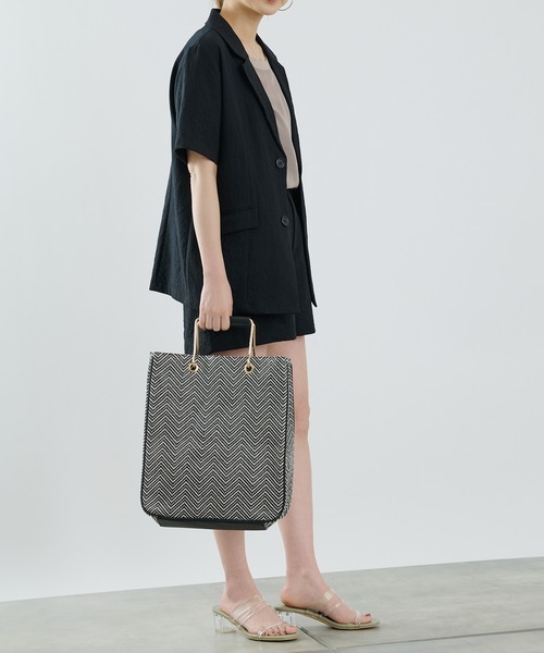 COLONY 2139（コロニートゥーワンスリーナイン）の「雑材トートバッグ/マチ付きA4収納可能トート（トートバッグ・レディース・ブラック/ベージュ・FREE）」の16枚目の写真