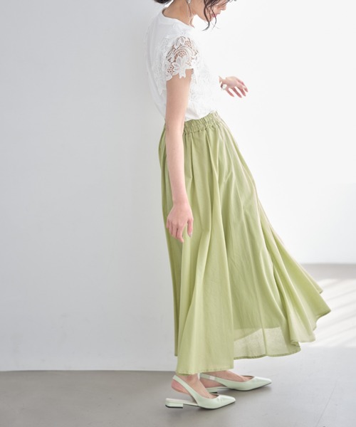 &. NOSTALGIA（アンドドットノスタルジア）の「袖レースカットソー（Tシャツ/カットソー・レディース・ブラック/オフホワイト/ミント/グレイッシュベージュ/ラベンダー/チャコールグレー/モカ/ブルー・FREE）」の14枚目の写真