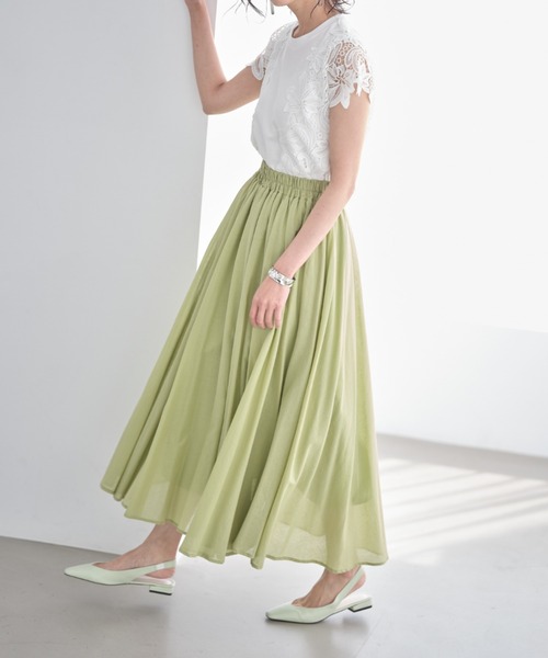 &. NOSTALGIA（アンドドットノスタルジア）の「袖レースカットソー（Tシャツ/カットソー・レディース・ブラック/オフホワイト/ミント/グレイッシュベージュ/ラベンダー/チャコールグレー/モカ/ブルー・FREE）」の13枚目の写真