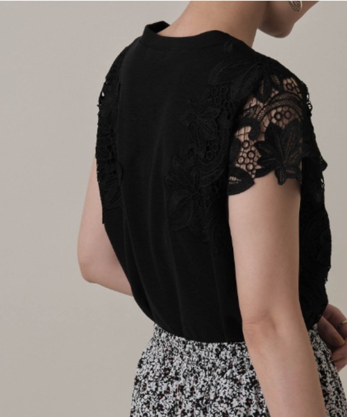 &. NOSTALGIA（アンドドットノスタルジア）の「袖レースカットソー（Tシャツ/カットソー・レディース・ブラック/オフホワイト/ミント/グレイッシュベージュ/ラベンダー/チャコールグレー/モカ/ブルー・FREE）」の15枚目の写真