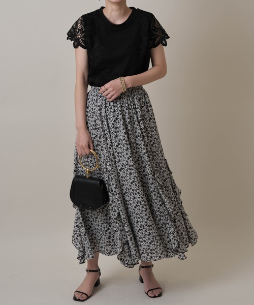 &. NOSTALGIA（アンドドットノスタルジア）の「袖レースカットソー（Tシャツ/カットソー・レディース・ブラック/オフホワイト/ミント/グレイッシュベージュ/ラベンダー/チャコールグレー/モカ/ブルー・FREE）」の20枚目の写真