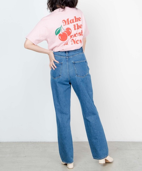 WEGO（ウィゴー）の「WEGO/チェリーバックプリントTシャツ（Tシャツ/カットソー・レディース・ピンク/ホワイト・SMALL/X-LARGE/MEDIUM/LARGE）」の6枚目の写真