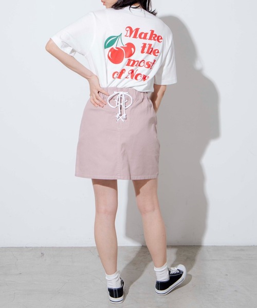 WEGO（ウィゴー）の「WEGO/チェリーバックプリントTシャツ（Tシャツ/カットソー・レディース・ピンク/ホワイト・SMALL/X-LARGE/MEDIUM/LARGE）」の9枚目の写真