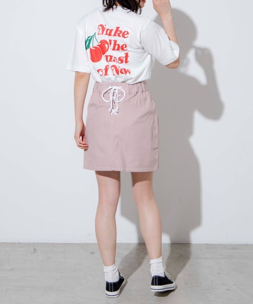 WEGO（ウィゴー）の「WEGO/チェリーバックプリントTシャツ（Tシャツ/カットソー・レディース・ピンク/ホワイト・SMALL/X-LARGE/MEDIUM/LARGE）」の7枚目の写真