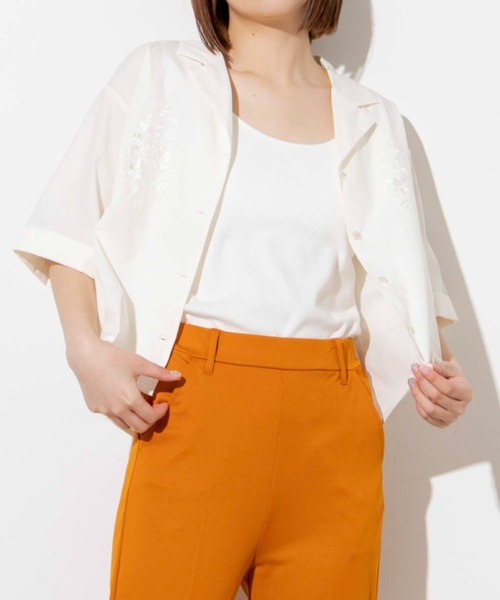 WEGO ウィゴー　オープンカラーシャツ 半袖　刺繍　虎　Mサイズ ウィゴー] 半袖シャツ アサライク TIGER 刺繡 シャツ 服 夏服 虎