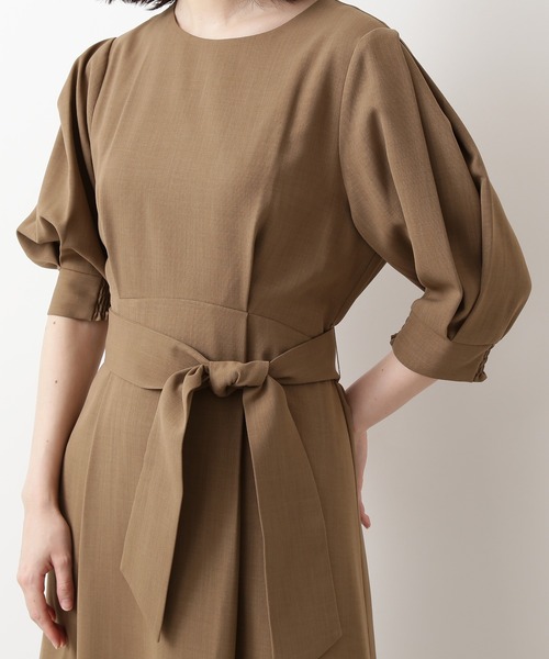 N.(N. Natural Beauty Basic)(エヌエヌナチュラルビューティーベーシック)の「【追加生産】サッシュベルト付ワンピース(ワンピース・レディース・ベージュ/ネイビー/カーキ・MEDIUM)」の16枚目の写真