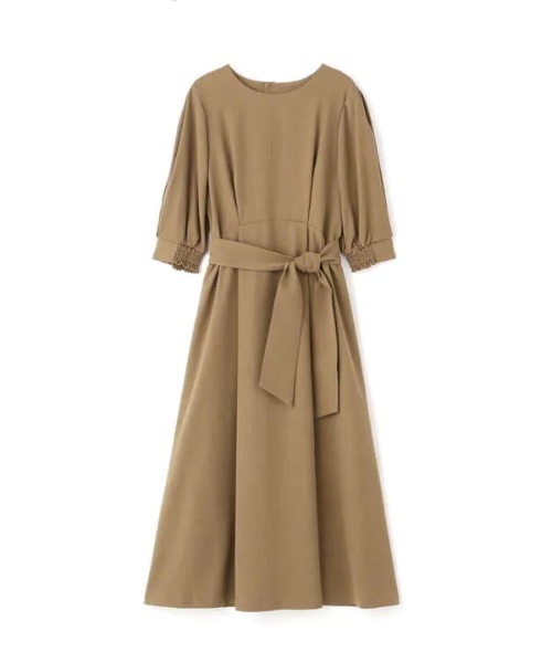 N.(N. Natural Beauty Basic)(エヌエヌナチュラルビューティーベーシック)の「【追加生産】サッシュベルト付ワンピース(ワンピース・レディース・ベージュ/ネイビー/カーキ・MEDIUM)」の5枚目の写真