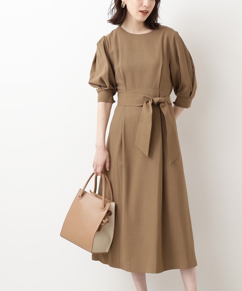 N.(N. Natural Beauty Basic)(エヌエヌナチュラルビューティーベーシック)の「【追加生産】サッシュベルト付ワンピース(ワンピース・レディース・ベージュ/ネイビー/カーキ・MEDIUM)」の19枚目の写真