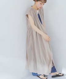 フレンチスリーブロングワンピース