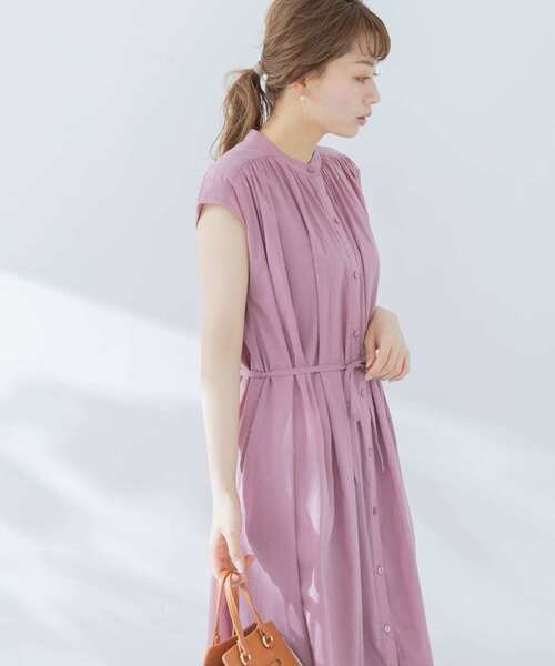 URBAN RESEARCH Sonny Label（アーバンリサーチサニーレーベル）の「フレンチスリーブロングワンピース（ワンピース・レディース・ベージュ系その他/ブラック/ベージュ/ピンク・FREE）」の9枚目の写真