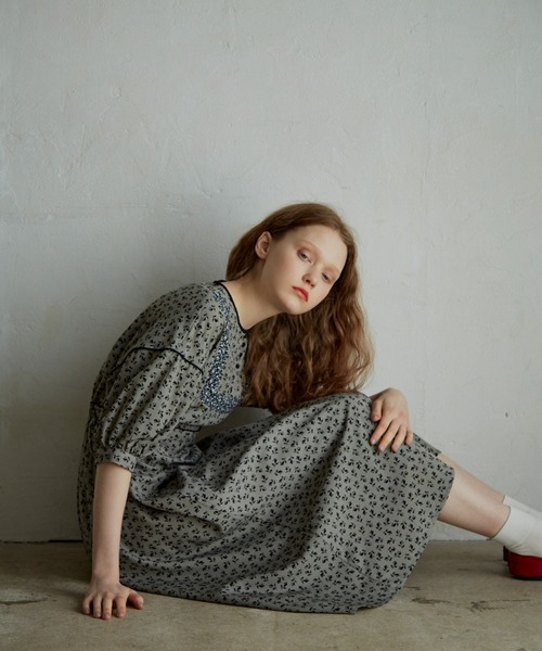 idem（イデム）の「flower × flower onepiece/フラワー×フラワーワンピース（ワンピース・レディース・ブルー/グリーン・FREE）」の8枚目の写真