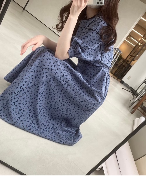 idem（イデム）の「flower × flower onepiece/フラワー×フラワーワンピース（ワンピース・レディース・ブルー/グリーン・FREE）」の17枚目の写真