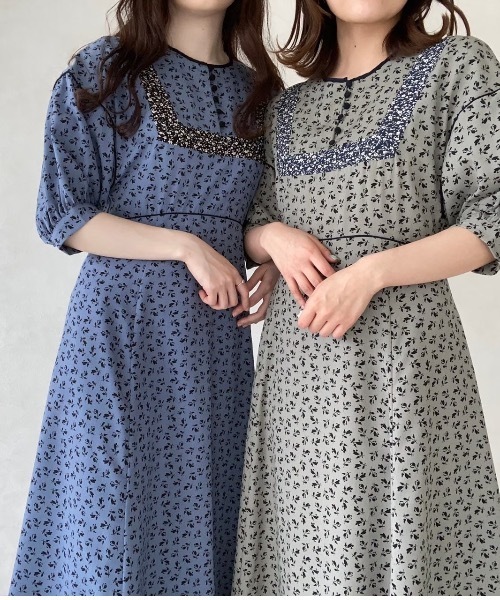 idem（イデム）の「flower × flower onepiece/フラワー×フラワーワンピース（ワンピース・レディース・ブルー/グリーン・FREE）」の18枚目の写真