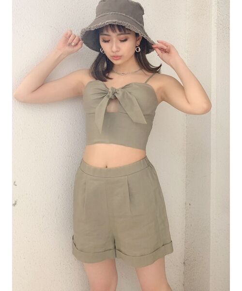 GYDA（ジェイダ）の「【セットアップ着用可】フロントリボン2WAYビスチェ（シャツ/ブラウス・レディース・カーキ/その他1/アイボリー・FREE）」の9枚目の写真